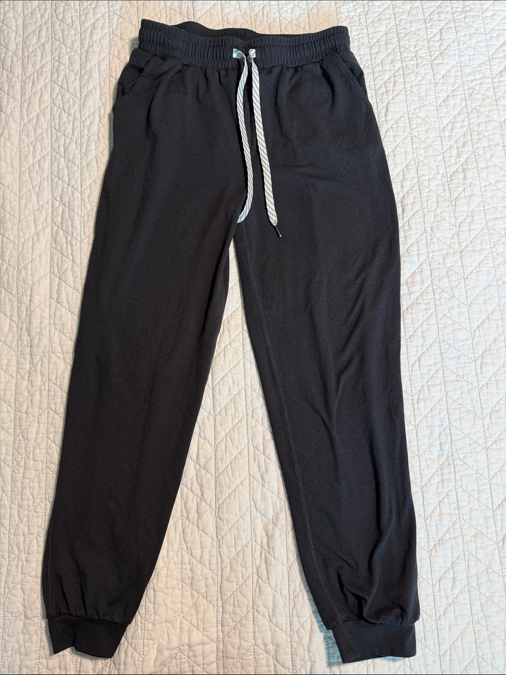 Kids' Black Jogger Sweatpants with Contrast Drawstring